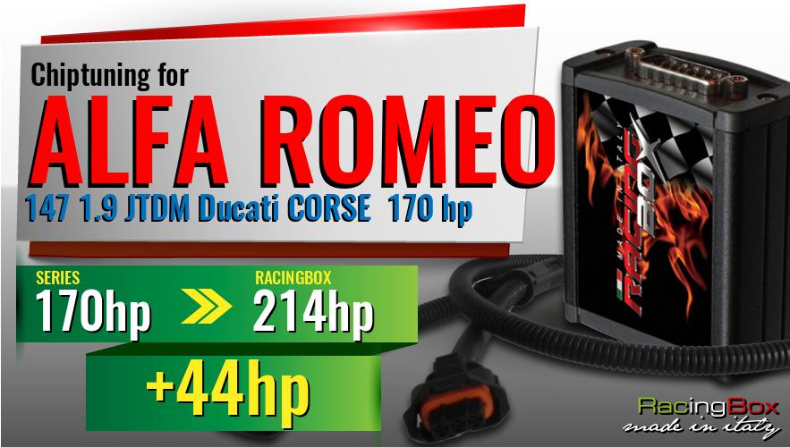Chiptuning Alfa Romeo 147 1.9 JTDM Ducati CORSE 170 hp power increase