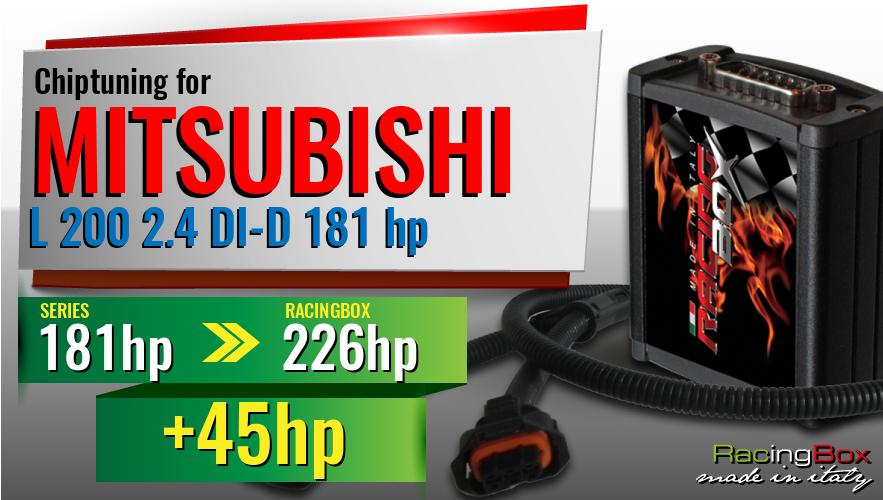 Chiptuning Mitsubishi L 200 2.4 DI-D 181 hp power increase