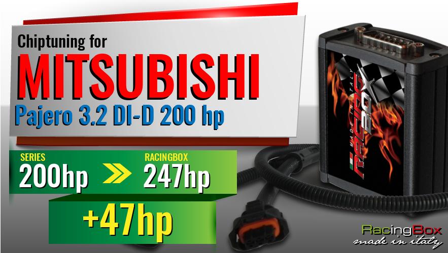Chiptuning Mitsubishi Pajero 3.2 DI-D 200 hp power increase
