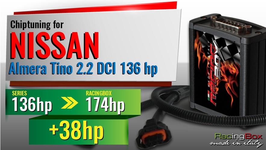 Chiptuning Nissan Almera Tino 2.2 DCI 136 hp power increase