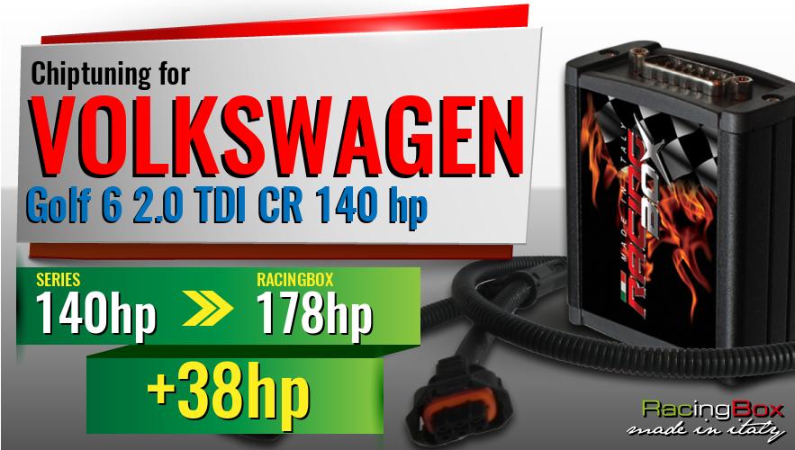 Chiptuning Volkswagen Golf 6 2.0 TDI CR 140 hp power increase