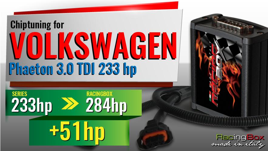 Chiptuning Volkswagen Phaeton 3.0 TDI 233 hp power increase