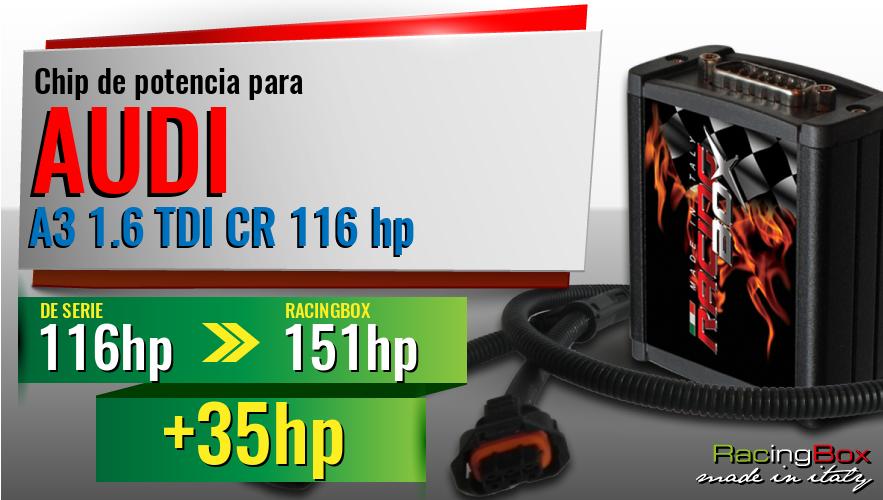 Chip de potencia Audi A3 1.6 TDI CR 116 hp aumento de potencia