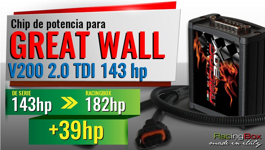 Chip de potencia Great Wall V200 2.0 TDI 143 hp aumento de potencia