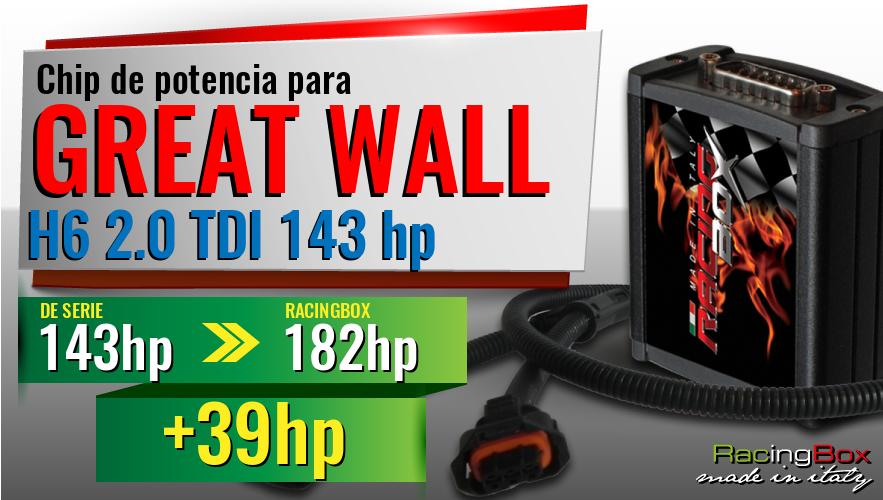 Chip de potencia Great Wall H6 2.0 TDI 143 hp aumento de potencia