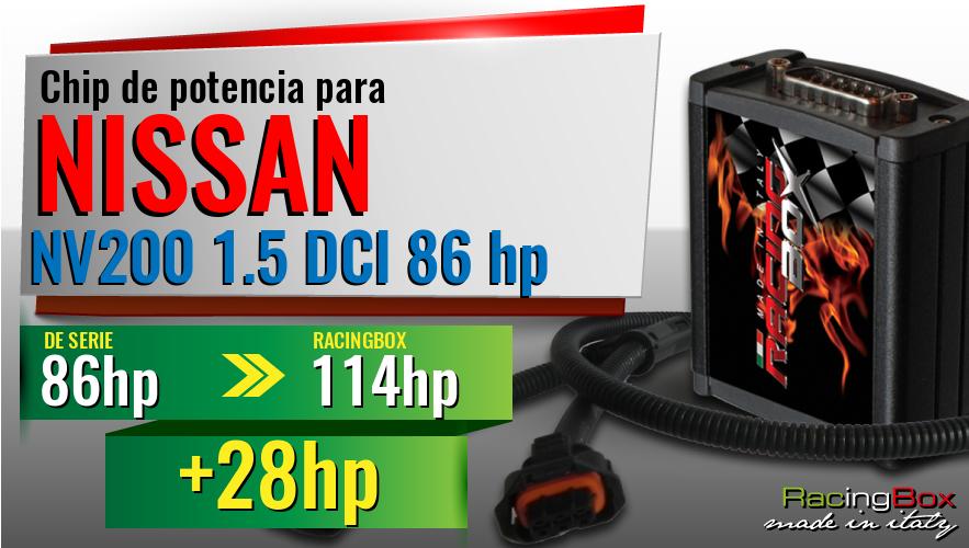 Chip de potencia Nissan NV200 1.5 DCI 86 hp aumento de potencia