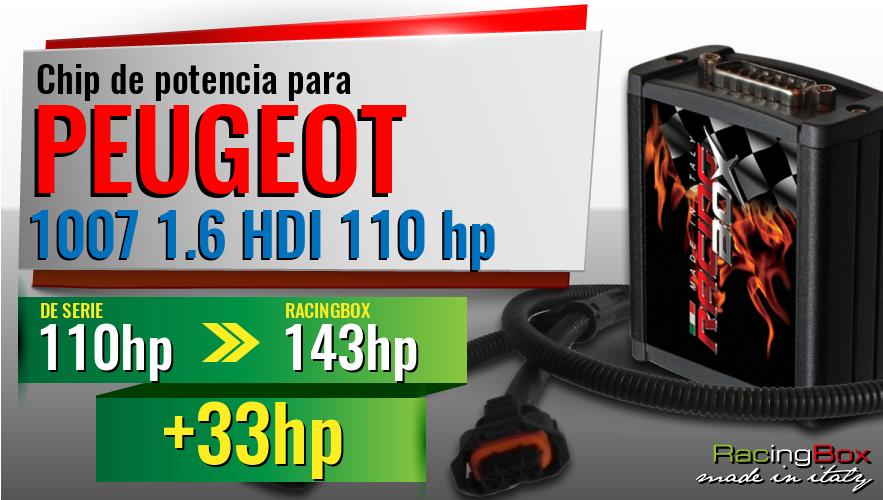 Chip de potencia Peugeot 1007 1.6 HDI 110 hp aumento de potencia