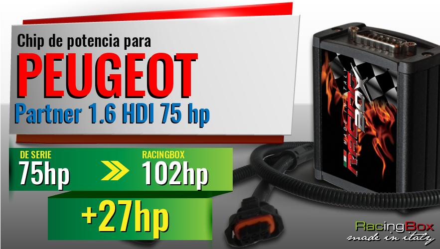 Chip de potencia Peugeot Partner 1.6 HDI 75 hp aumento de potencia