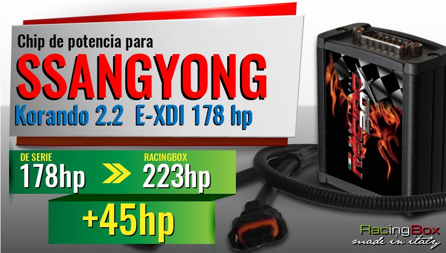 Chip de potencia Ssangyong Korando 2.2 E-XDI 178 hp aumento de potencia