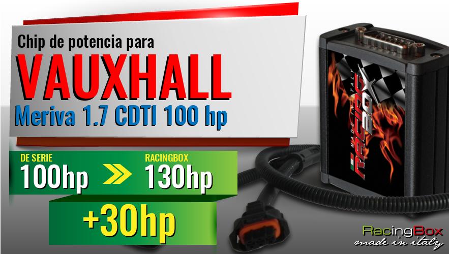 Chip de potencia Vauxhall Meriva 1.7 CDTI 100 hp aumento de potencia