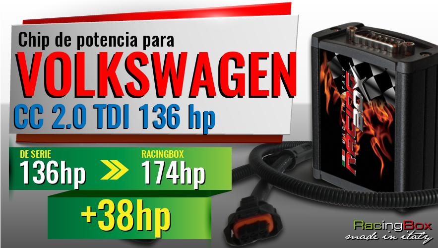 Chip de potencia Volkswagen CC 2.0 TDI 136 hp aumento de potencia