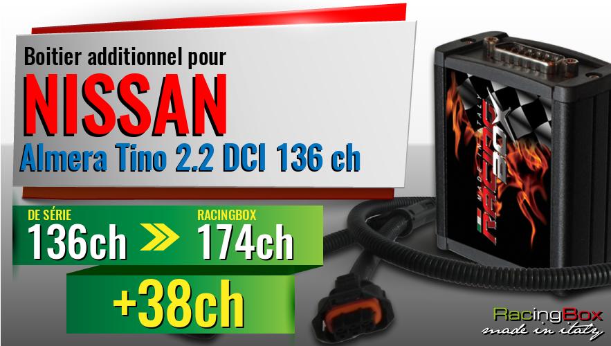 Boitier additionnel Nissan Almera Tino 2.2 DCI 136 ch augmentation de puissance