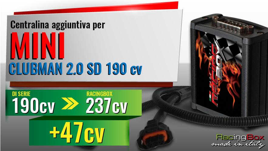 Centralina aggiuntiva Mini CLUBMAN 2.0 SD 190 cv incremento di potenza