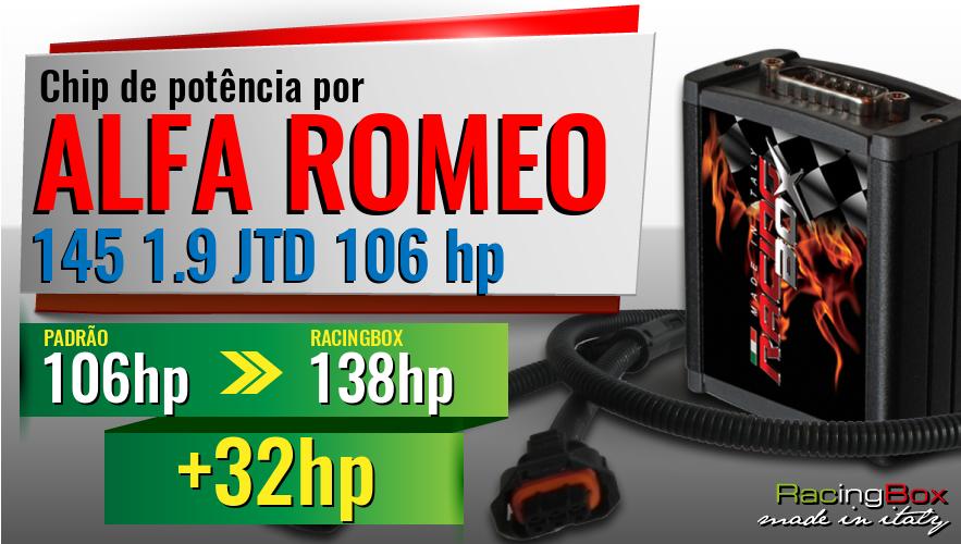 Chip de potência Alfa Romeo 145 1.9 JTD 106 hp aumento de potência