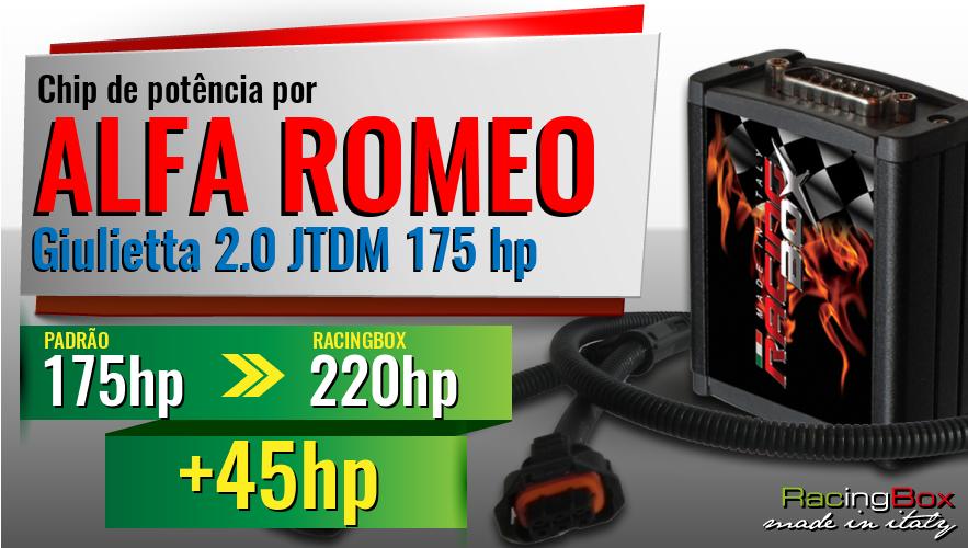 Chip de potência Alfa Romeo Giulietta 2.0 JTDM 175 hp aumento de pot&ecirc;ncia
