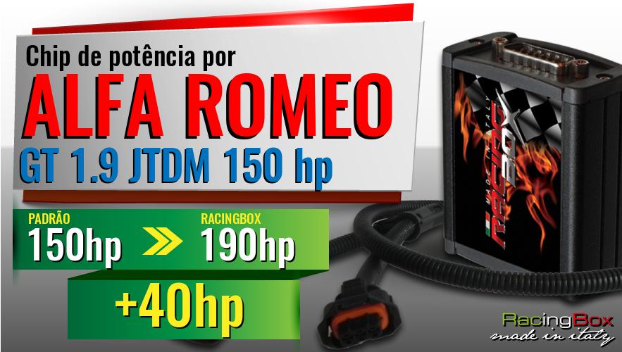 Chip de potência Alfa Romeo GT 1.9 JTDM 150 hp aumento de pot&ecirc;ncia