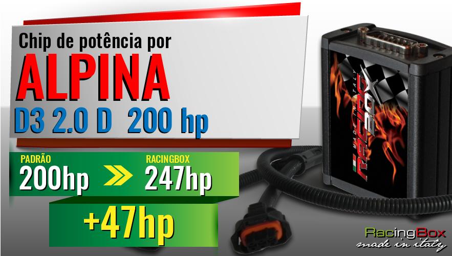 Chip de potência Alpina D3 2.0 D 200 hp aumento de pot&ecirc;ncia