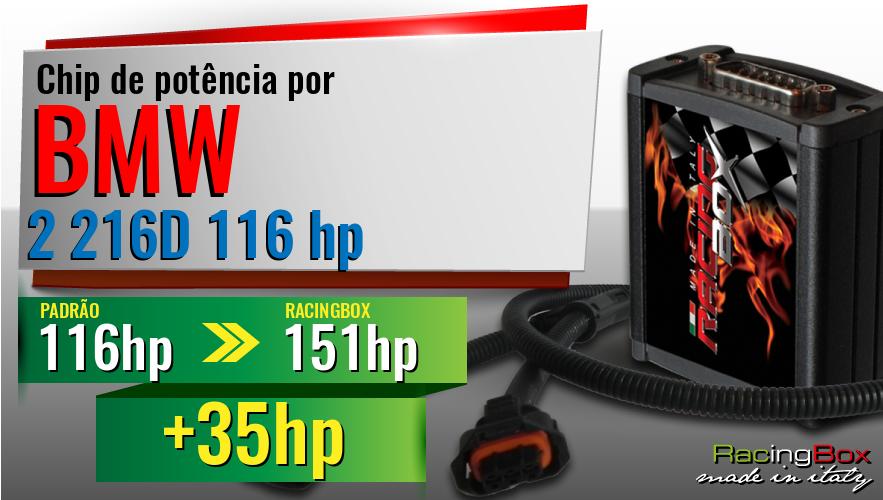 Chip de potência Bmw 2 216D 116 hp aumento de potência