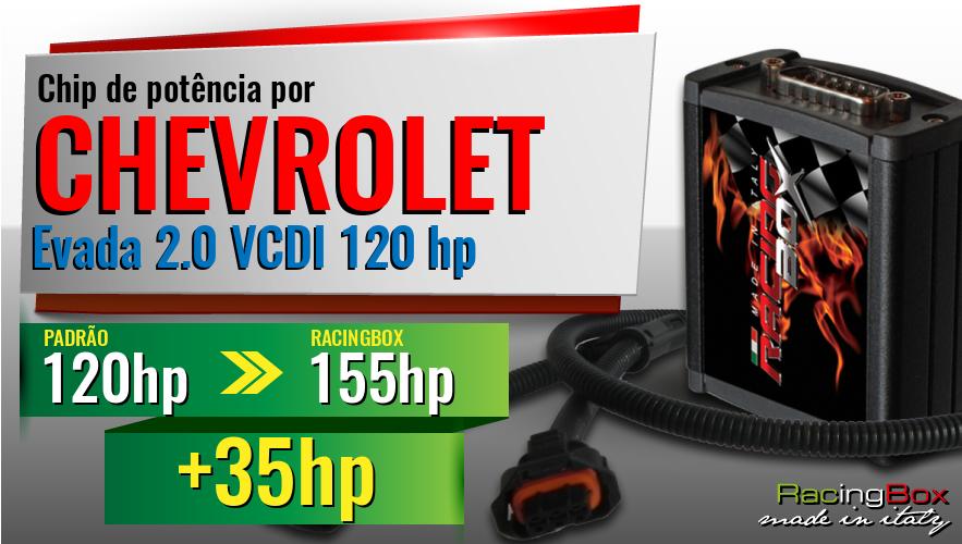 Chip de potência Chevrolet Evada 2.0 VCDI 120 hp aumento de pot&ecirc;ncia