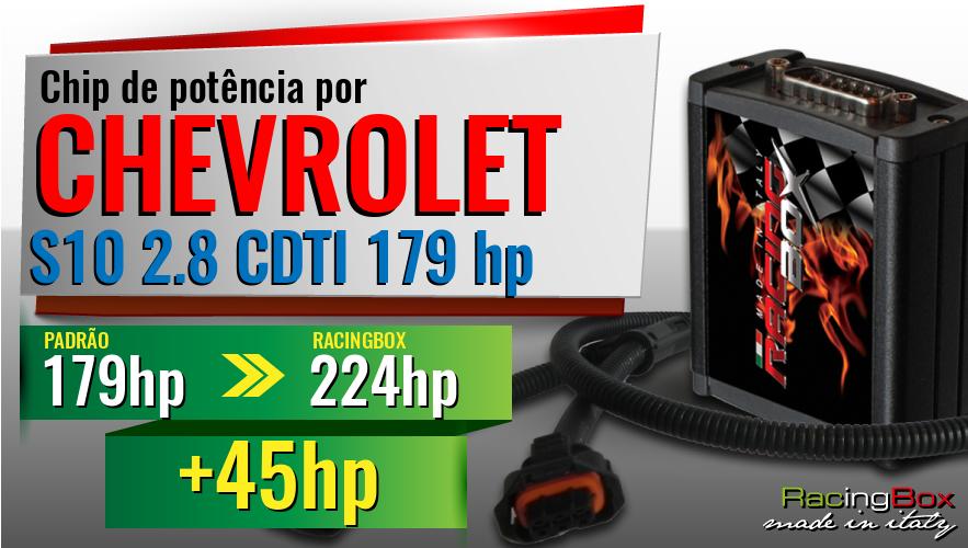 Chip de potência Chevrolet S10 2.8 CDTI 179 hp aumento de pot&ecirc;ncia