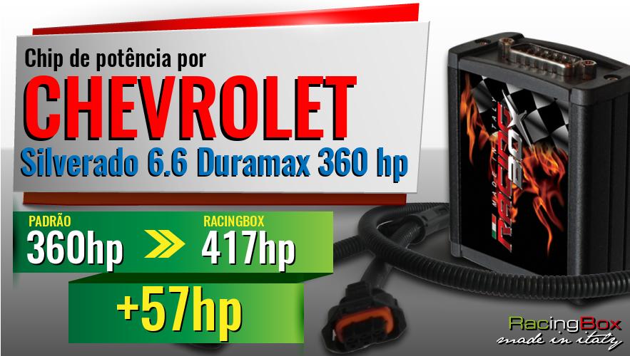 Chip de potência Chevrolet Silverado 6.6 Duramax 360 hp aumento de potência