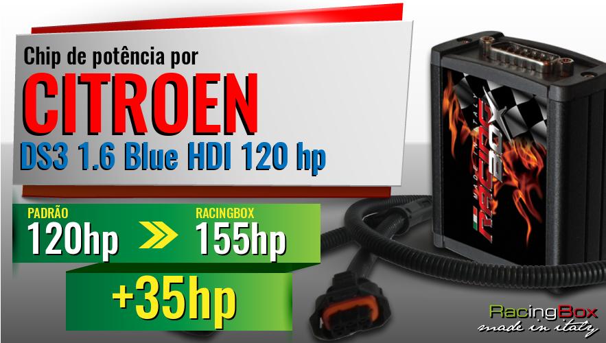 Chip de potência Citroen DS3 1.6 Blue HDI 120 hp aumento de potência