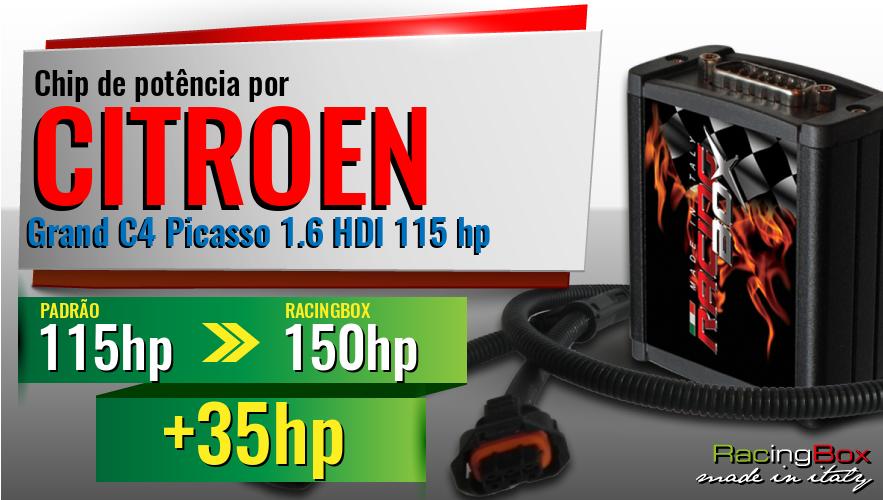 Chip de potência Citroen Grand C4 Picasso 1.6 HDI 115 hp aumento de pot&ecirc;ncia