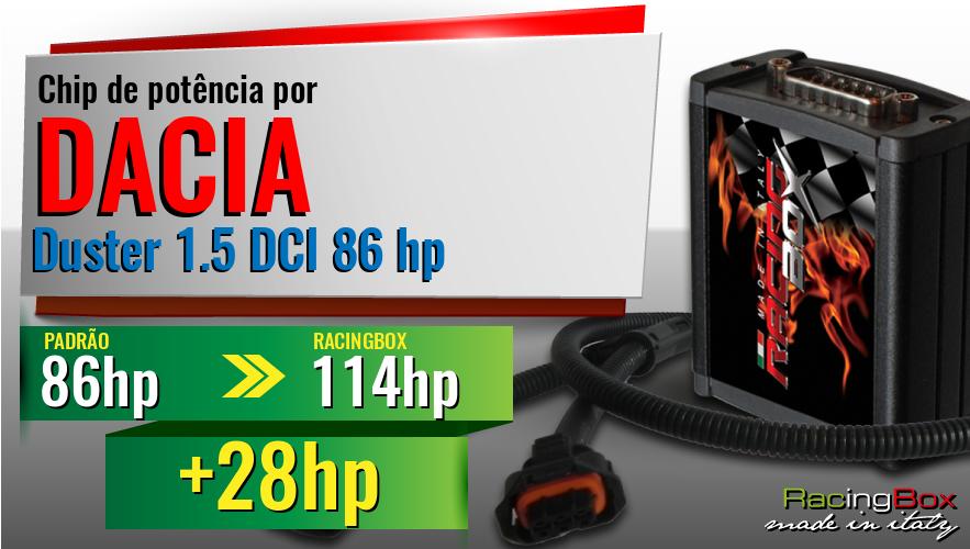Chip de potência Dacia Duster 1.5 DCI 86 hp aumento de potência