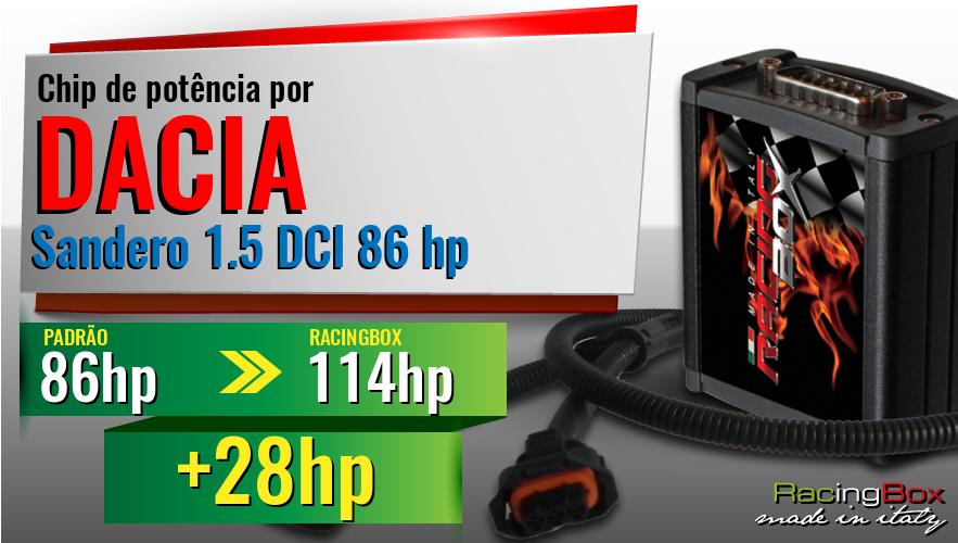 Chip de potência Dacia Sandero 1.5 DCI 86 hp aumento de pot&ecirc;ncia