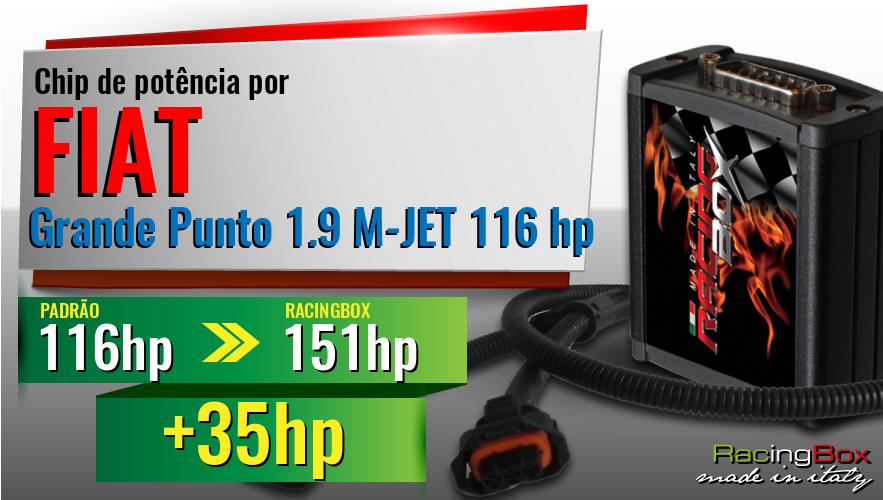 Chip de potência Fiat Grande Punto 1.9 M-JET 116 hp aumento de pot&ecirc;ncia