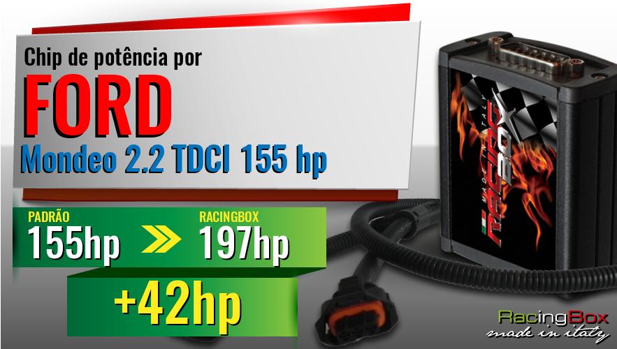 Chip de potência Ford Mondeo 2.2 TDCI 155 hp aumento de pot&ecirc;ncia