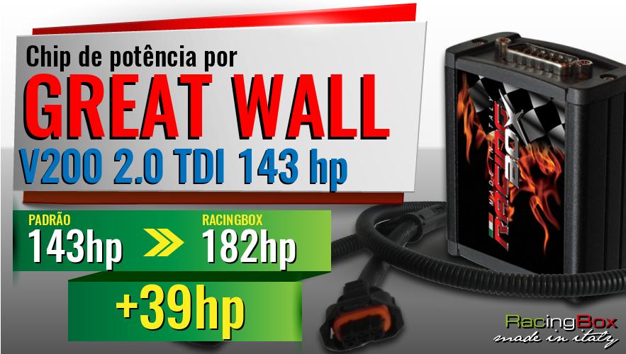 Chip de potência Great Wall V200 2.0 TDI 143 hp aumento de potência