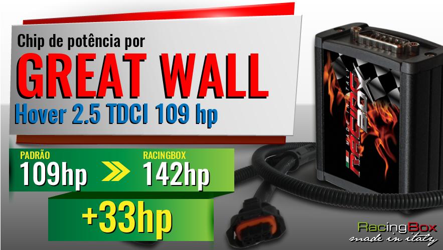 Chip de potência Great Wall Hover 2.5 TDCI 109 hp aumento de pot&ecirc;ncia