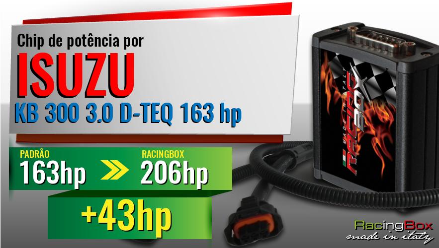 Chip de potência Isuzu KB 300 3.0 D-TEQ 163 hp aumento de potência