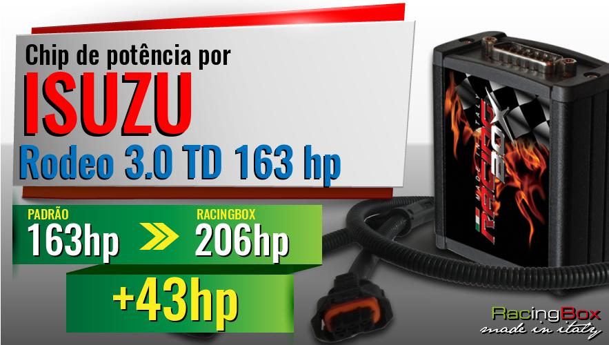 Chip de potência Isuzu Rodeo 3.0 TD 163 hp aumento de pot&ecirc;ncia