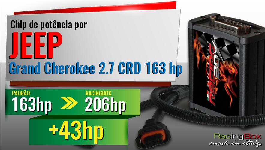 Chip de potência Jeep Grand Cherokee 2.7 CRD 163 hp aumento de pot&ecirc;ncia