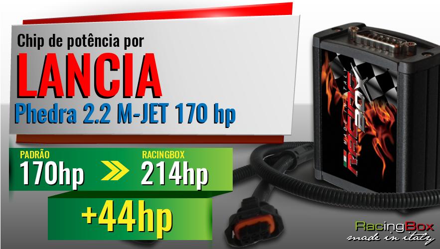 Chip de potência Lancia Phedra 2.2 M-JET 170 hp aumento de potência