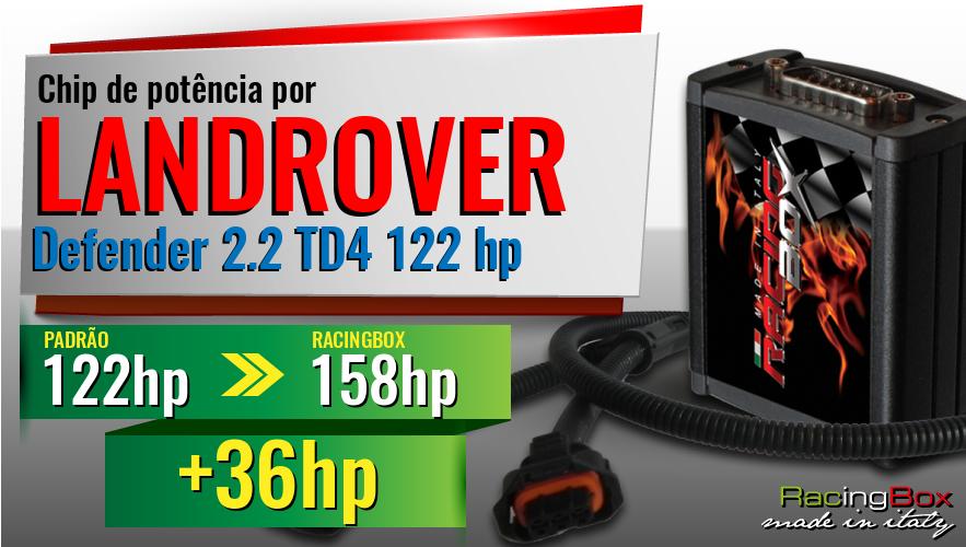 Chip de potência Landrover Defender 2.2 TD4 122 hp aumento de potência