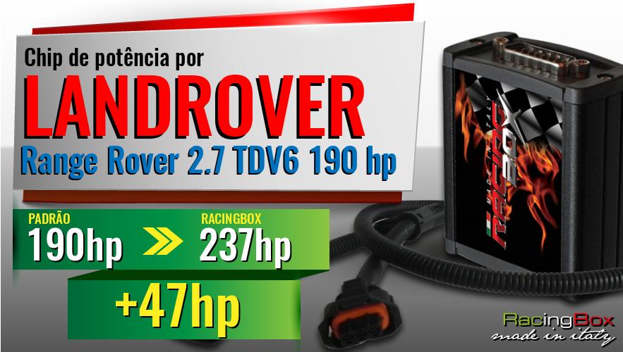 Chip de potência Landrover Range Rover 2.7 TDV6 190 hp aumento de potência