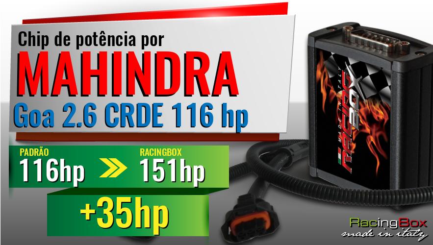 Chip de potência Mahindra Goa 2.6 CRDE 116 hp aumento de pot&ecirc;ncia