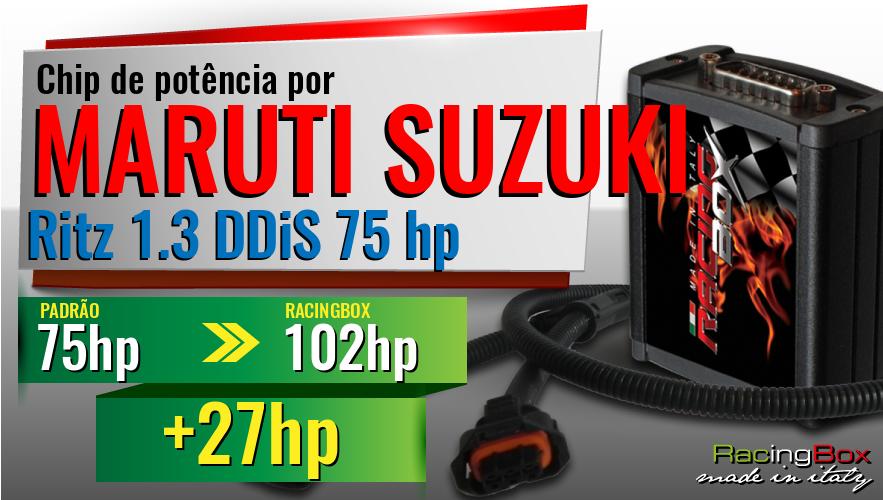 Chip de potência Maruti Suzuki Ritz 1.3 DDiS 75 hp aumento de potência