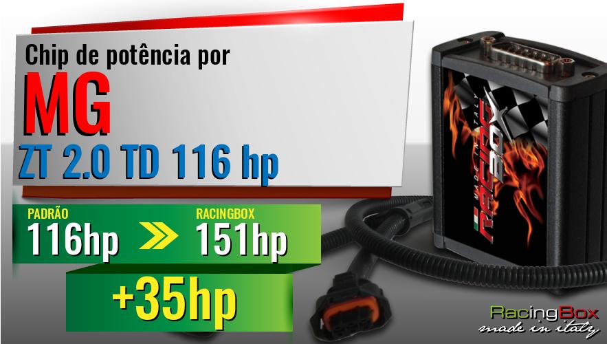 Chip de potência Mg ZT 2.0 TD 116 hp aumento de pot&ecirc;ncia