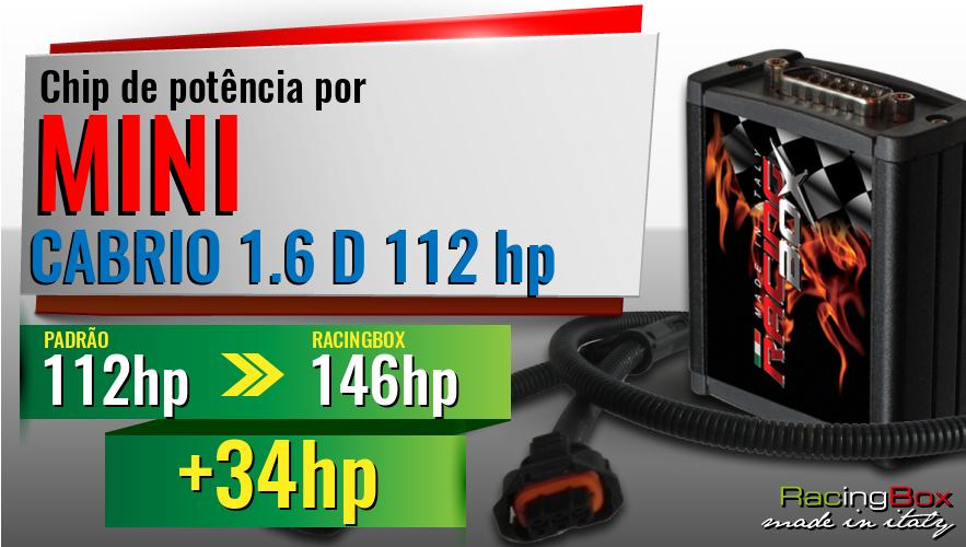 Chip de potência Mini CABRIO 1.6 D 112 hp aumento de pot&ecirc;ncia