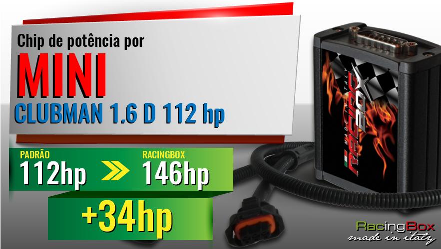Chip de potência Mini CLUBMAN 1.6 D 112 hp aumento de pot&ecirc;ncia