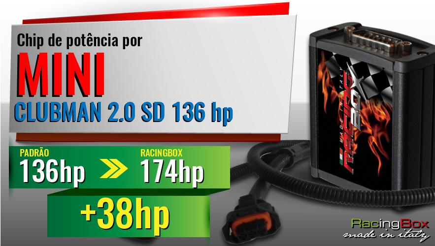 Chip de potência Mini CLUBMAN 2.0 SD 136 hp aumento de pot&ecirc;ncia