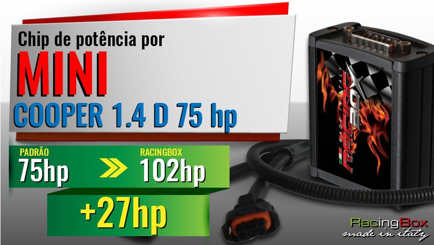 Chip de potência Mini COOPER 1.4 D 75 hp aumento de pot&ecirc;ncia