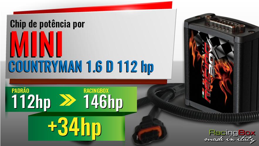 Chip de potência Mini COUNTRYMAN 1.6 D 112 hp aumento de pot&ecirc;ncia