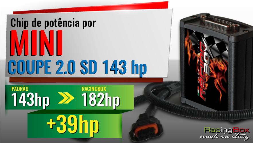 Chip de potência Mini COUPE 2.0 SD 143 hp aumento de pot&ecirc;ncia