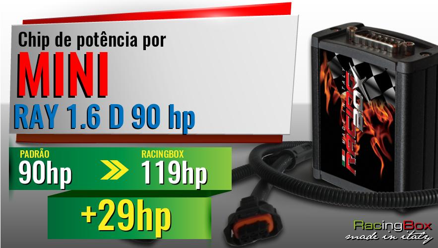 Chip de potência Mini RAY 1.6 D 90 hp aumento de pot&ecirc;ncia