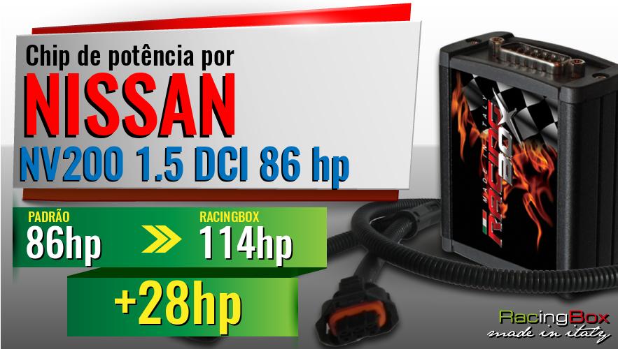Chip de potência Nissan NV200 1.5 DCI 86 hp aumento de pot&ecirc;ncia